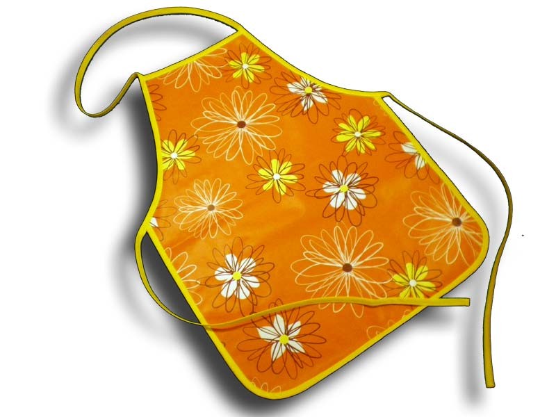 Tablier de cuisine 4-10 ans plastique fleur orange