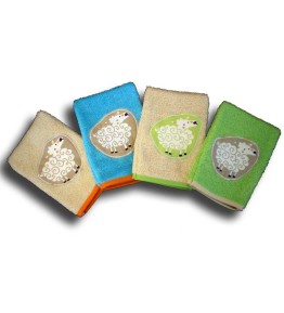 lot de 4 gants de toilette enfant motifs mouton