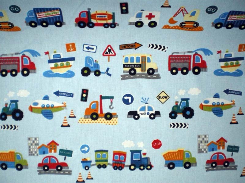 Tissu pour enfant camions