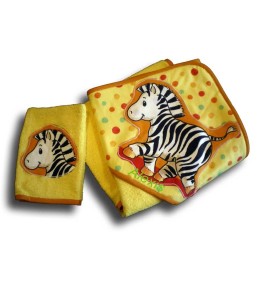 cape de bain bébé jungle multicolore zèbre