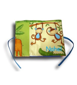 Protège carnet de santé thème savane singe, extérieur fantaisie