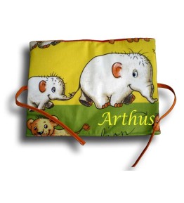 Protège carnet de santé thème jungle multicolore éléphant, extérieur fantaisie