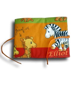 Protège carnet de santé thème jungle multicolore zèbre, extérieur fantaisie