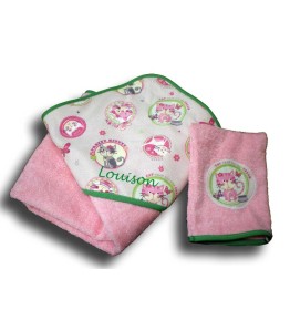 cape de bain bébé thème minet