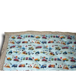 Edredon bébé 80x100 cm motif camion, détail matelassage