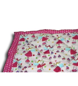 Edredon bébé 80x100 cm motif fée rose, détail matelassage