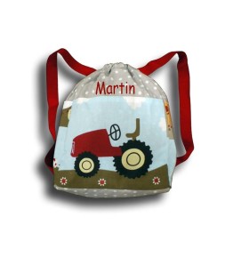 sac à dos à la ferme tracteur beige