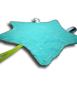 Doudou étiquettes Etoile motif Campagne douillette turquoise