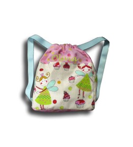 sac à dos maternelle Fée Verte, haut du sac rose