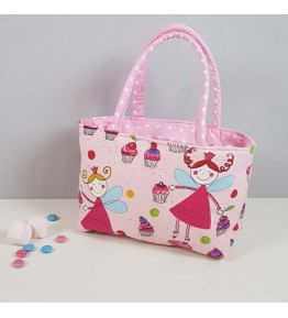 Trousse de toilette panier personnalisée motif Fée rose