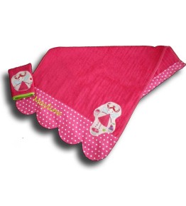 Serviette de bain enfant personnalisée Fée rose