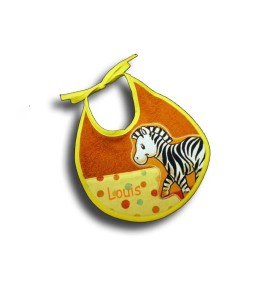 bavoir naissance jungle multicolore zèbre