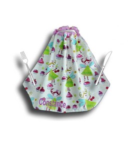 Serviette de table élastiquée pour cantine - Fée verte