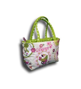 Vanity fille personnalisé motif Bestioles du Jardin, haut vert