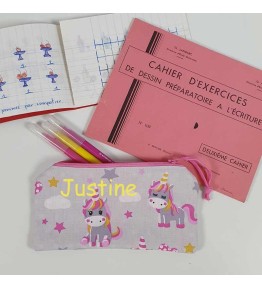 Trousse Ecole Maternelle personnalisée - Motif Licorne
