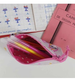 Trousse Ecole Maternelle doublée personnalisée - Motif Licorne