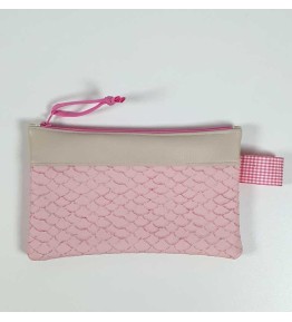Trousse Plate  Femme Collection Ecaille Rose - Belle Finition