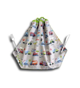 Serviette de table maternelle - Motifs Voitures et Camions