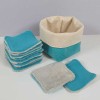 Coffret 10 coton démaquillants lavables - Motif Turquoise